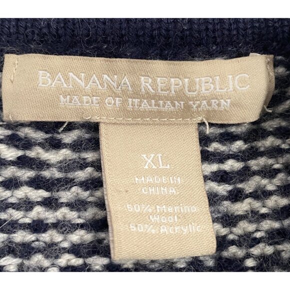 Banana Republic Chevron open front Cardigan XL Italian Yarn Merino Wool blend - Picture 5 of 8